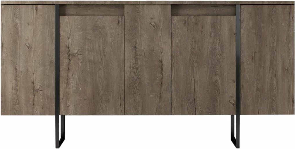 Konsolë Hanah Home Luxe, ngjyrë arre dhe e zezë