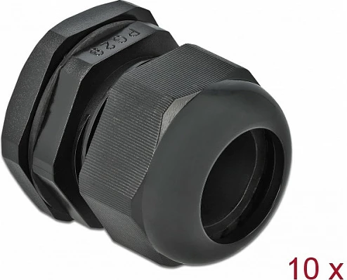 Glandë kablli DeLOCK PG29, IP68, 10 copë, e zezë