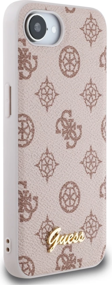 Mbështjellës Guess Peony Script Logo MagSafe për iPhone 16e, Kafe
