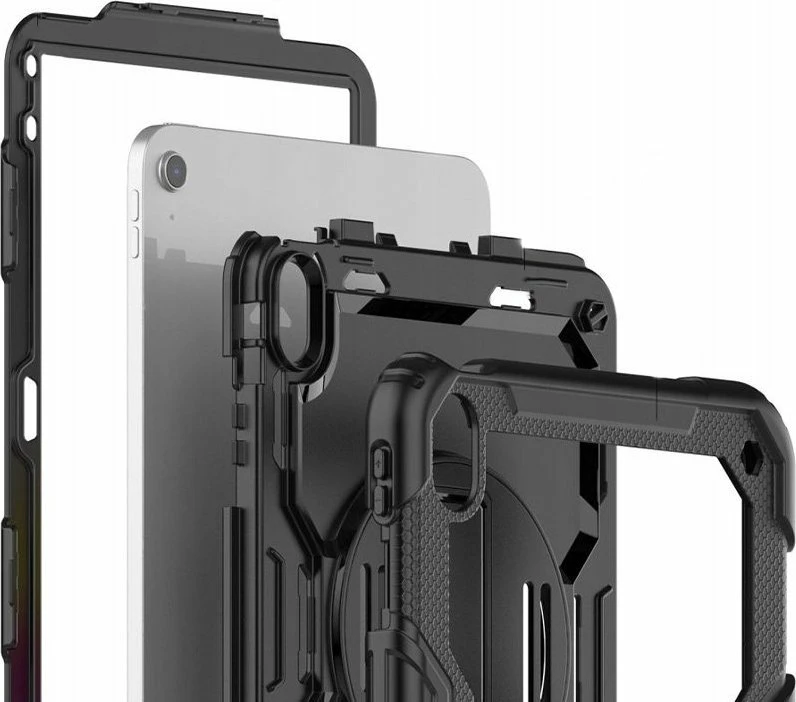 Mbështjellës për tablet Tech-Protect Solid360 për Apple iPad 10.9\" 2022 (A2696/A2757/A2777), me rrip shpatulle dhe rrip dore, i zi