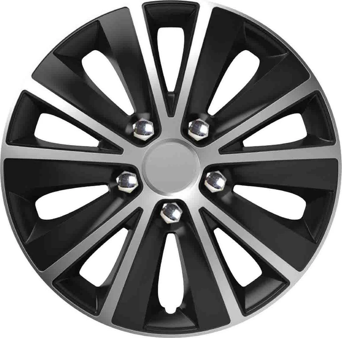 Kapak rrote Versaco Rapid NC 14\" universal, ABS, argjend/e zezë, me bulona kromi