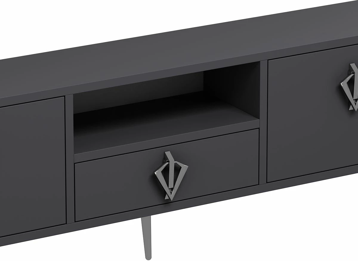 Komodë TV Skye Decor, anthracite, silver, 1313-DROP-32