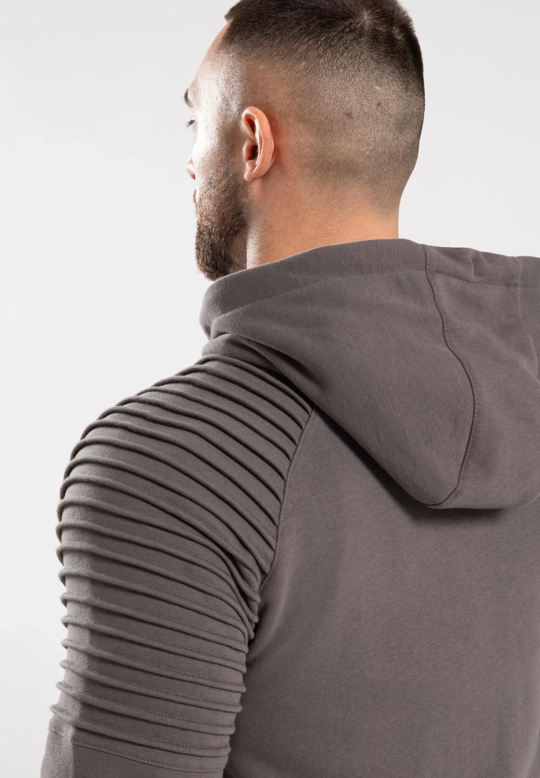 Georgia Zipped Hoodie - Gray [Madhësia: XL]