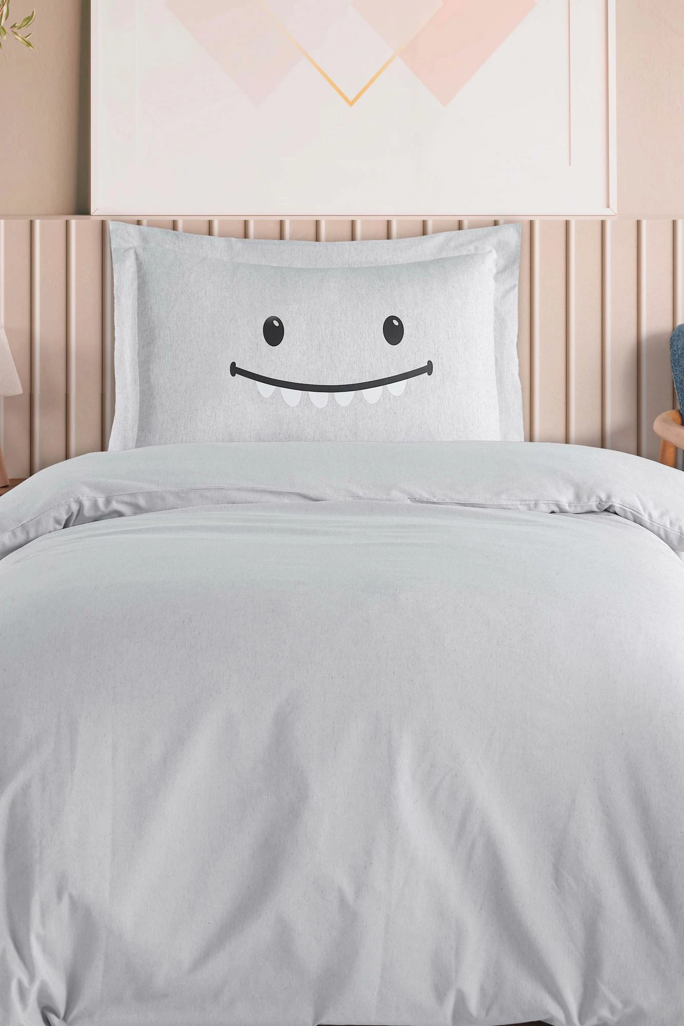 Set mbulesë jorgani për një person, ngjyrë gri, Lububu