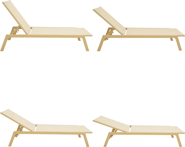 Shezlong alumini Boka, ngjyrë kapuçino-bezhë, 60x192x31cm