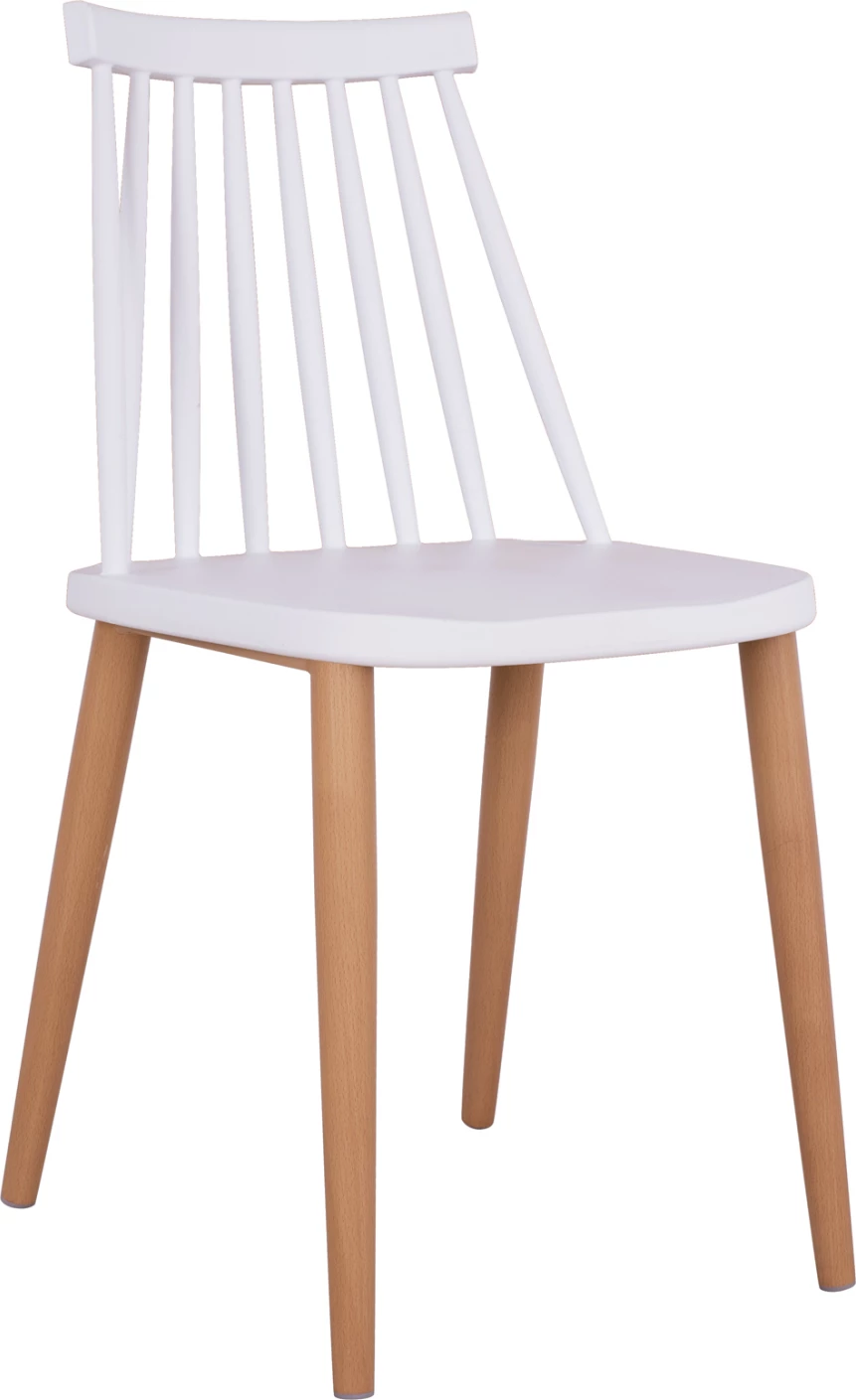 Karrige për ngrënie Vanessa e bardhë me këmbë metalike 43x46,5x82cm, set prej 4 copë