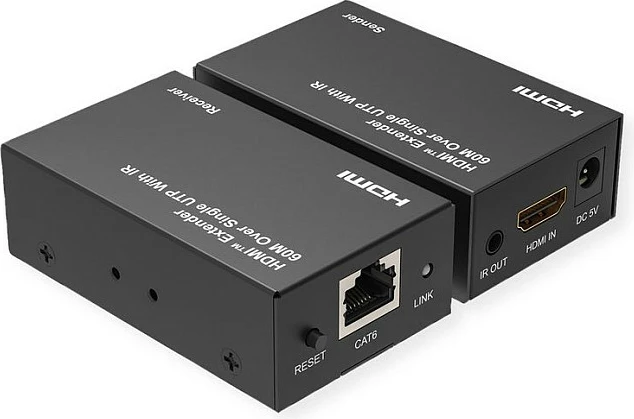 HDMI extender VALUE 60m UTP Cat6 me IR, 1080p, metal, i zi