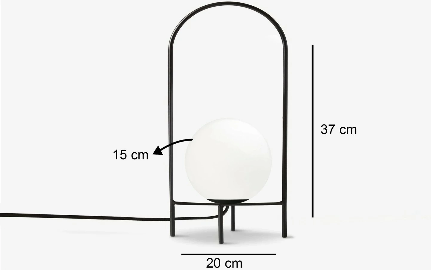 Llambë tavoline Opviq, metal e xham, 241568