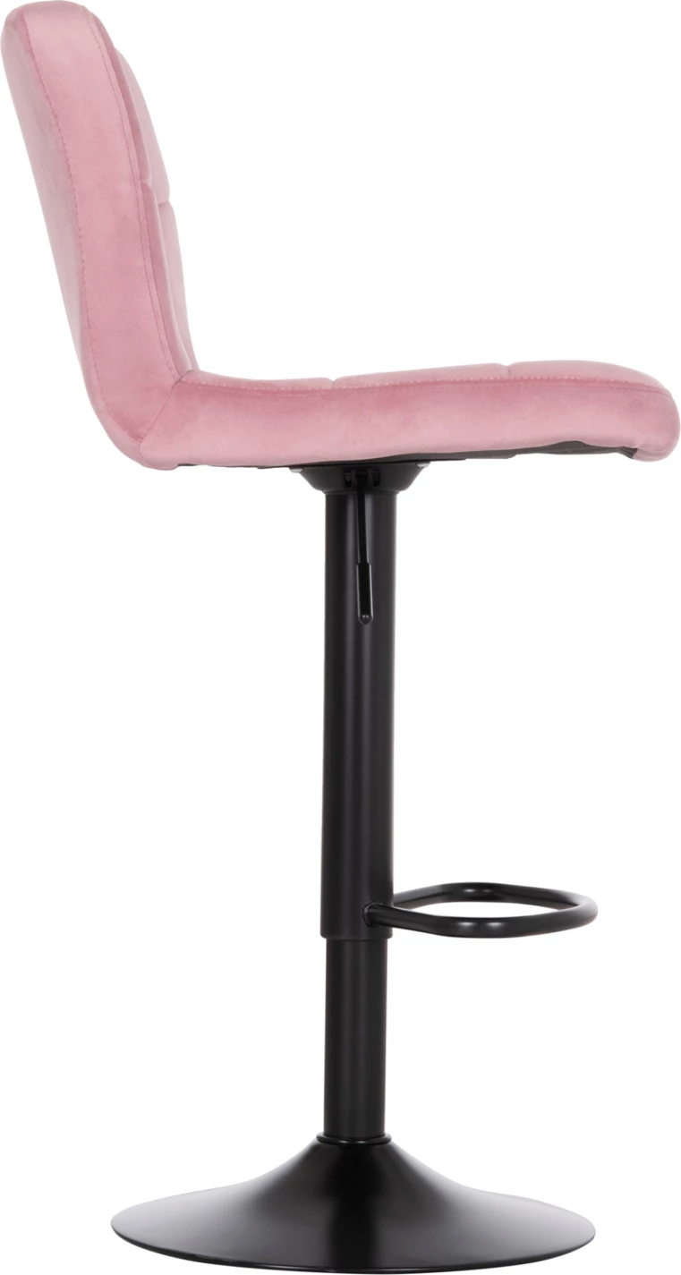 Karrige për bar rrotulluese DIANA, kadife rozë e zbehtë, metal i zi mat, FH202.42, 44x52x109cm, set prej 2 copësh