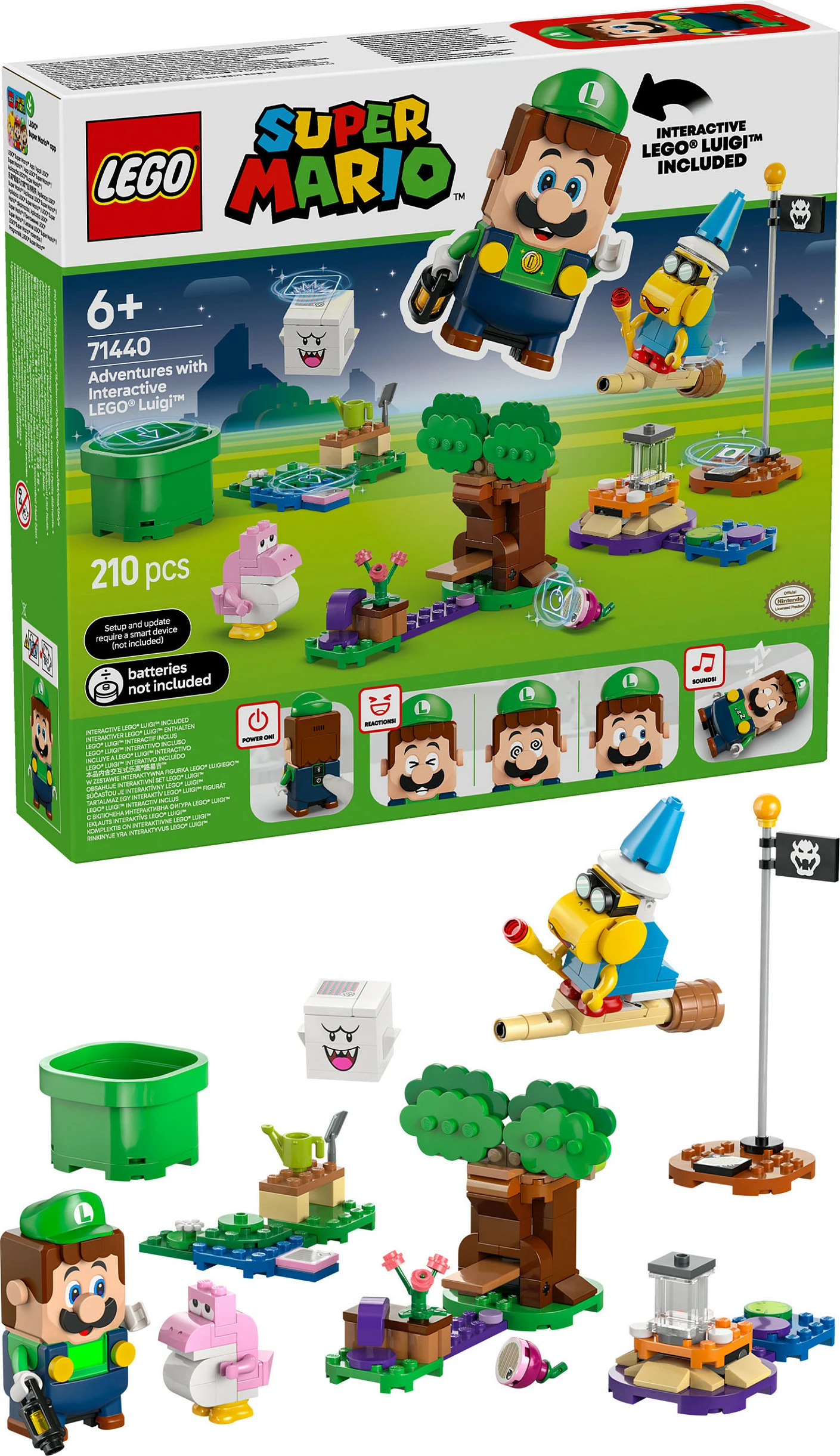 Set ndërtimi LEGO Super Mario 71440 me Luigi interaktiv, 210 pjesë, shumëngjyrësh