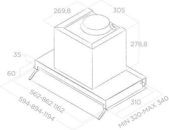 Aspirator kuzhine Elica BOXIN LUX LX/IX/A/90, inox, 90 cm