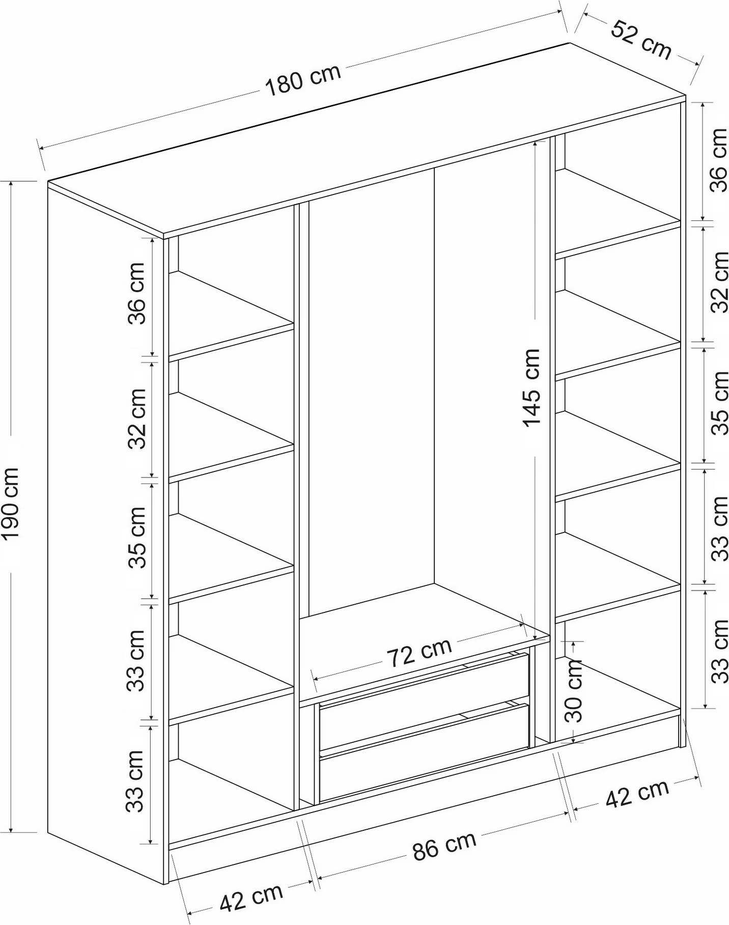Dollap Skye Decor, i bardhë, 2186