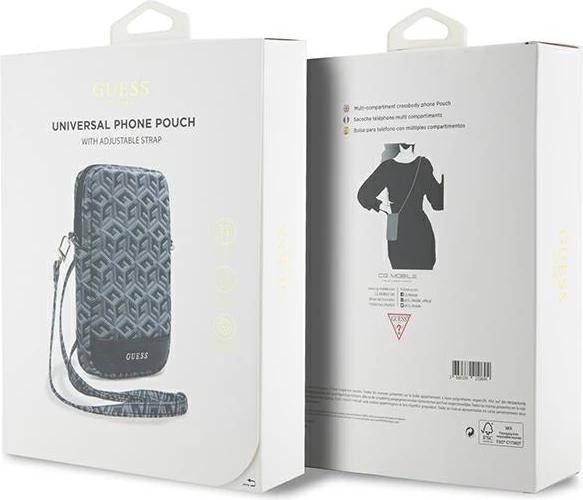 Çantë për celular Guess Zip GCube Bottom Stripe, e zezë