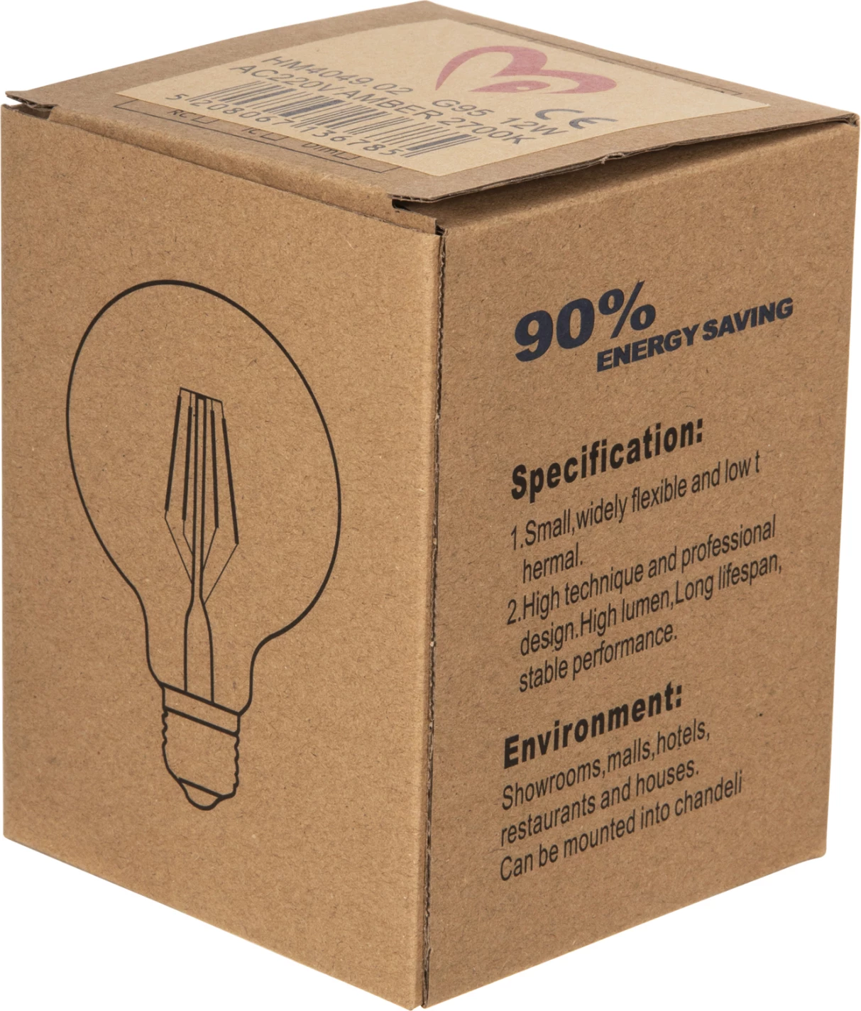 Llambë LED filament Globo, 12W, E27, 3000K