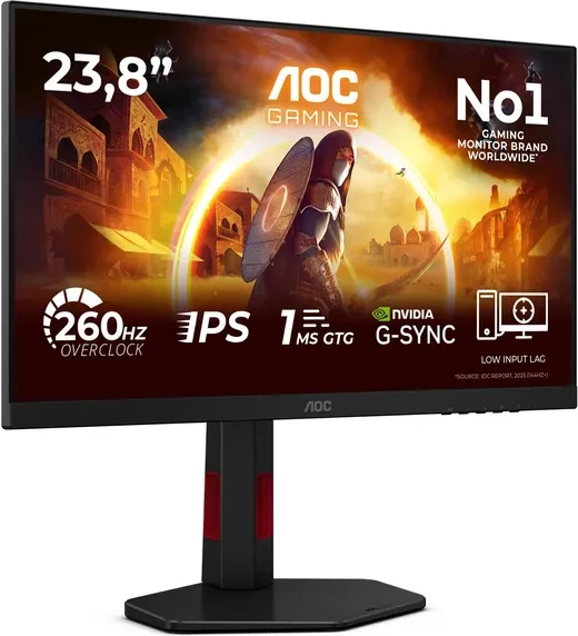 Monitor AOC 24G4ZR - 23.8", Full HD, 260Hz, i zi me të kuqe