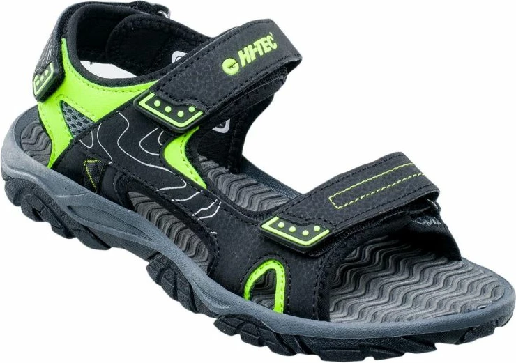 Sandale për djem Hi-Tec, të zeza dhe të gjelbra
