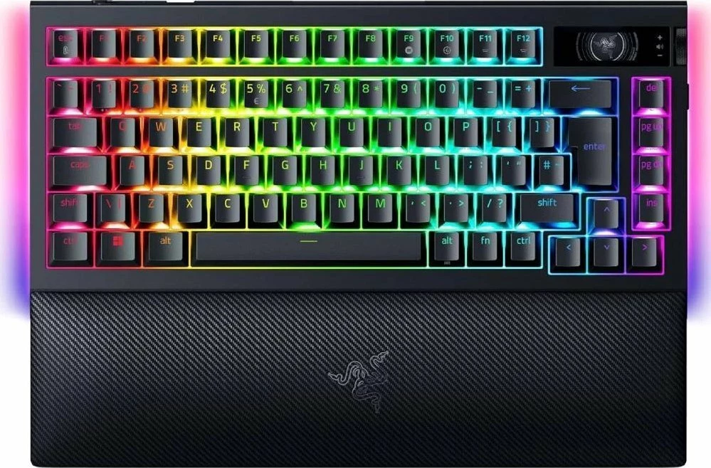 Tastierë mekanike gaming Razer BlackWidow V4 Pro 75% (RZ03-05130100-R3M1), switcha Orange, RGB, US INTL, wireless 2.4 GHz/Bluetooth/USB, e zezë