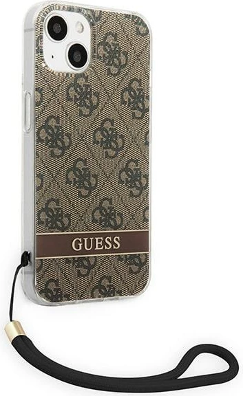 Mbështjellës Guess GUOHCP14MH4STW për iPhone 14 Plus 6.7", kafe, me varëse