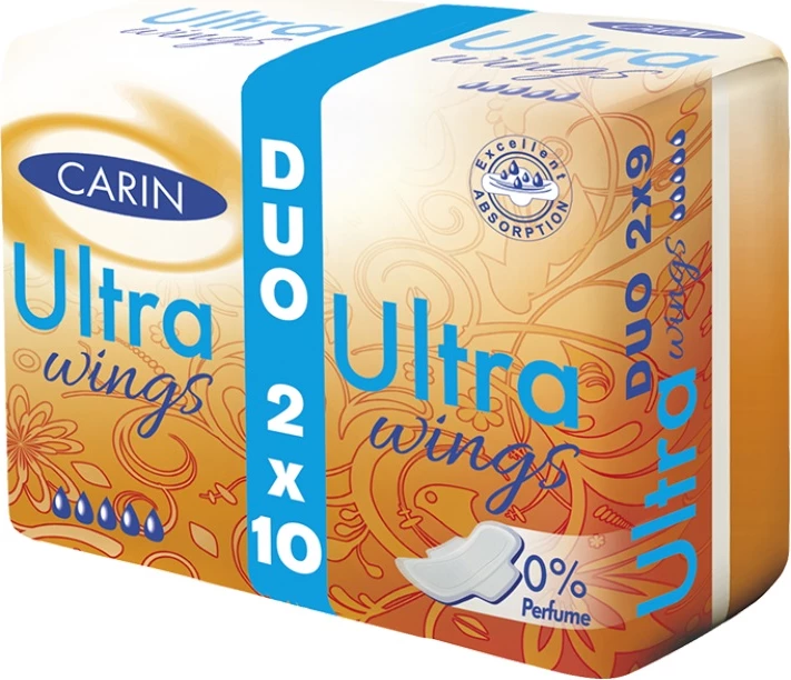 Peceta higjienike për femra Carin Ultra Wings, 20 copë