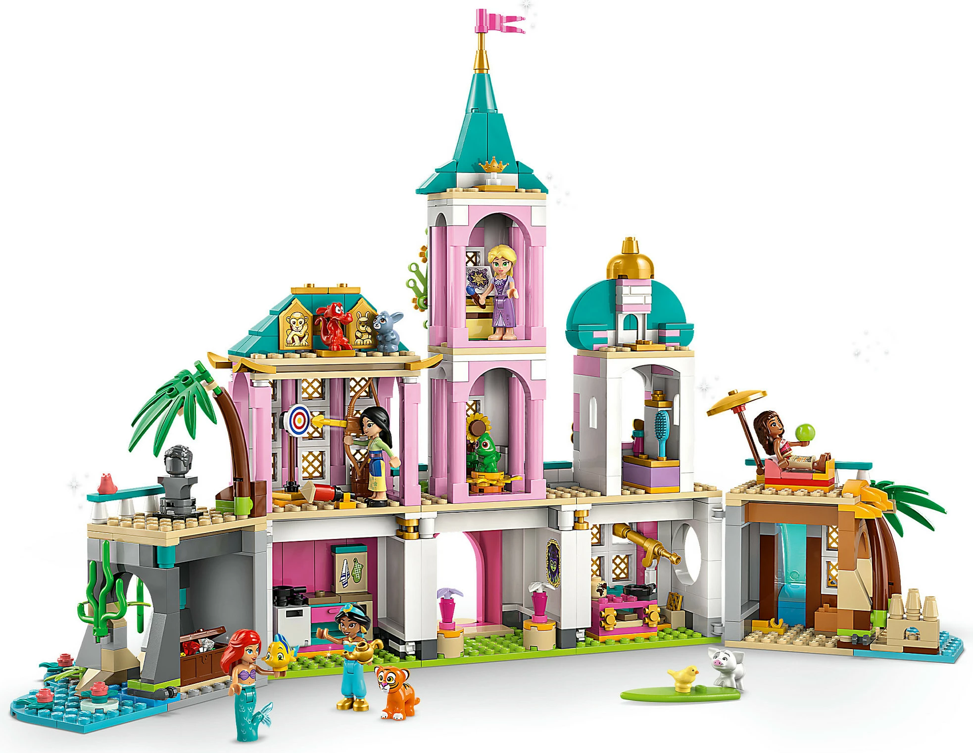 Set ndërtimi LEGO Disney Princess 43267 Princess Castle & Royal Pets, 787 copë, shumëngjyrësh