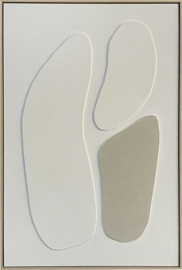 Pikturë dekorative RHYTHM A me kornizë, kanavacë, bezhë e bardhë, 80x120x4cm