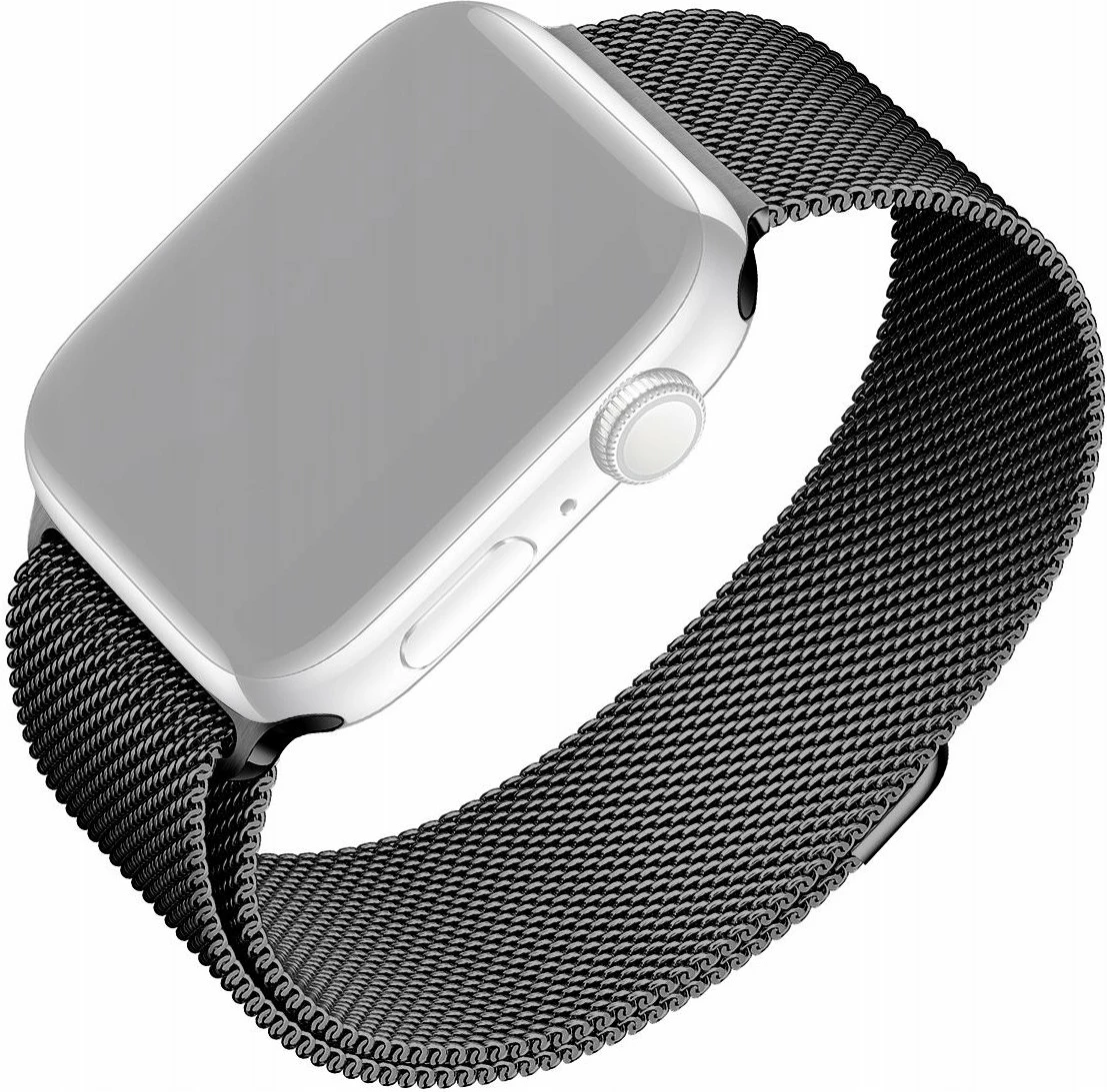 Rrip mesh Fixed për Apple Watch 38/40/41mm, çelik inox, mbyllje magnetike, 193 mm, i zi