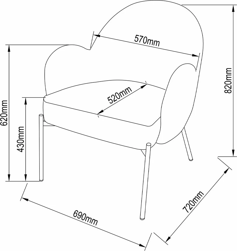 Karrige e ulët Scotch, ngjyrë ulliri, 70x70x81 cm