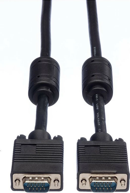 Kabllo VGA ROLINE High Quality, 3m, M/M, me ferrit, e zezë