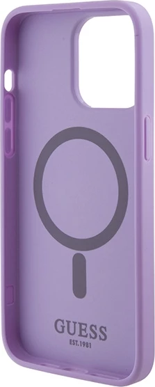 Mbështjellës Guess Saffiano MagSafe për iPhone 15 Pro, vjollcë