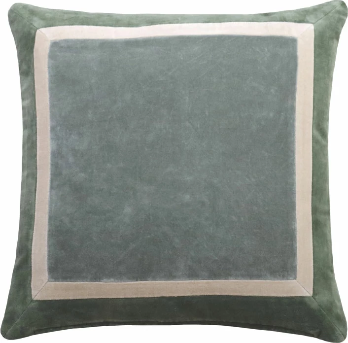 Jastëk dekorativ MARE, 50x50cm, material stof, ngjyrë mente-bardhë