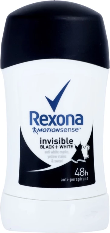 Deodorant Rexona Stick Invisible b&w Clothes, 40 ml