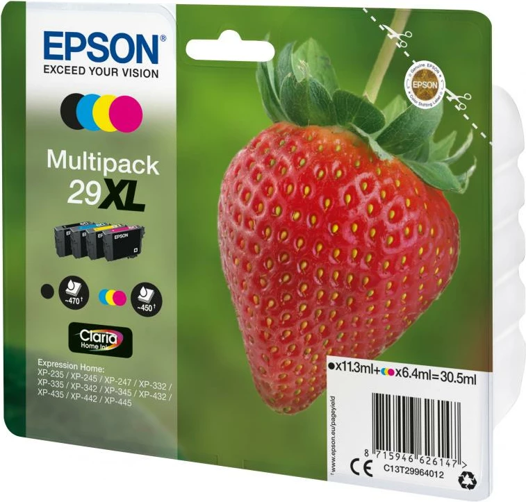 Kartush bojë, Epson, 29XL Multipack (C13T29964012), XL kapacitet, 4 ngjyra, set 4