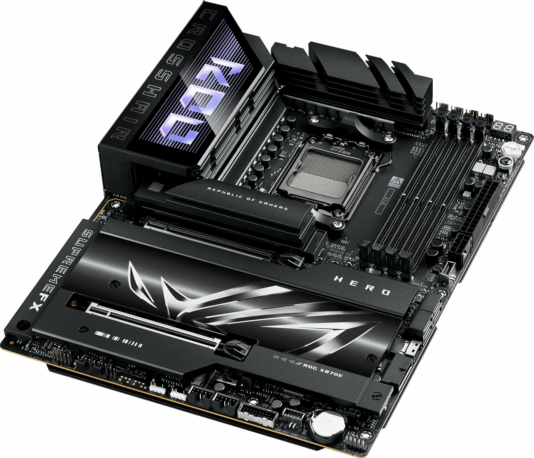 Pllakë amë Asus ROG Crosshair X870E Hero ATX, AM5, DDR5 deri 256GB, Wi‑Fi 7