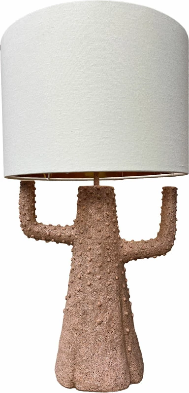 Llambë tavoline TREELAMP, bazë terrakote, abazhuri i bardhë, 30x30x55cm