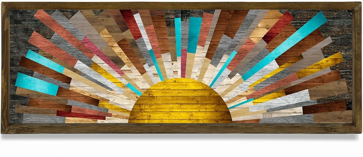 Pikturë dekorative me kornizë MDF, shumëngjyrëshe, TAH021, 40x120cm