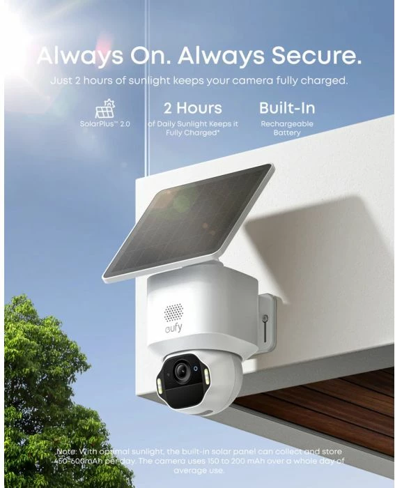 Kamerë sigurie ANKER Eufy Security SoloCam E42 (T8173321) 4K 360° me SolarPlus 2.0, microSD deri 128GB, kamerë shtesë, e bardhë