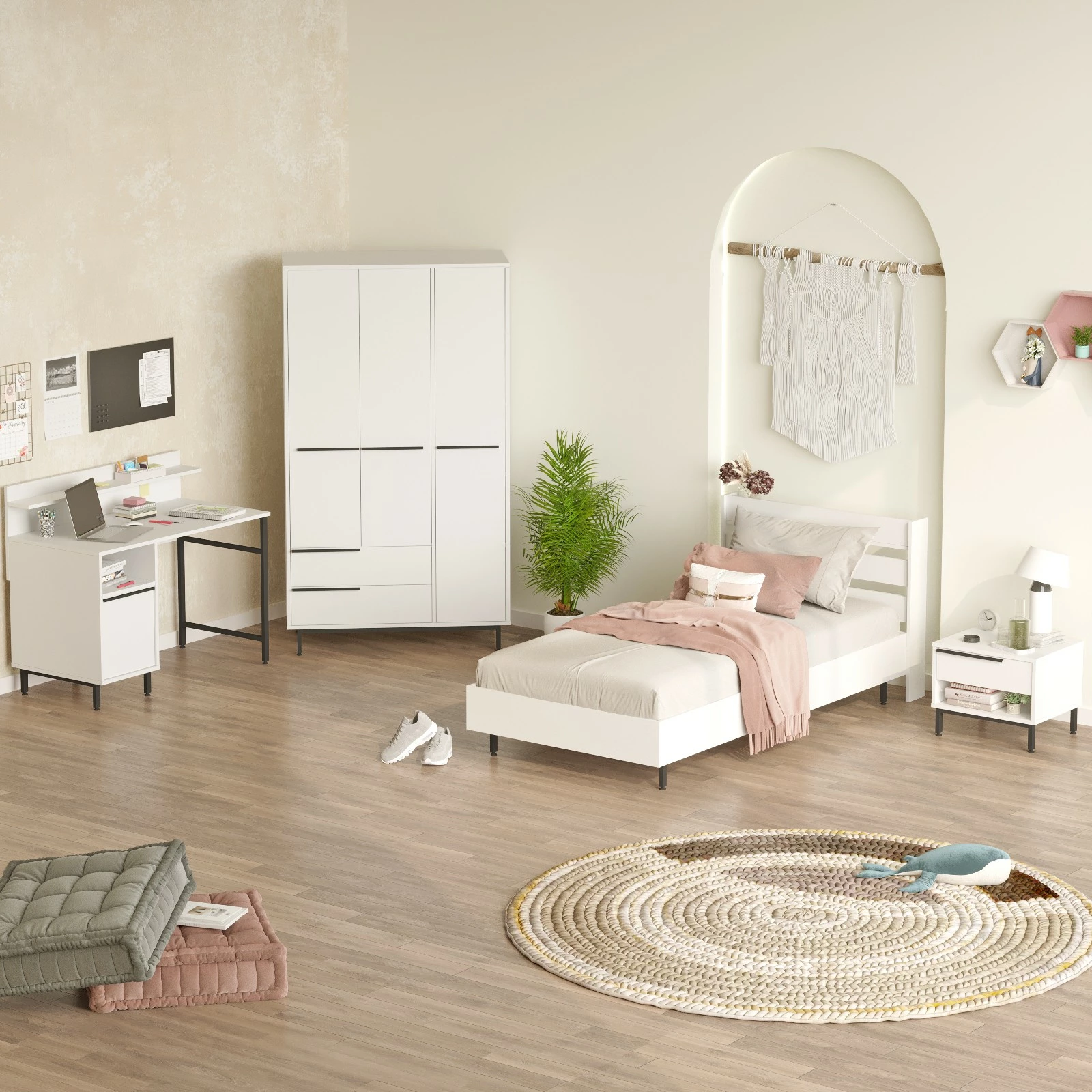 Set dhome rinore Skye Decor, ON24-W, ngjyrë e bardhë