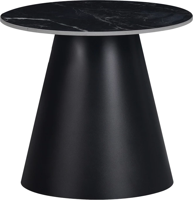 Tavolina anësore Fabrin Inart, gur i sinteruar, metal i zi, set