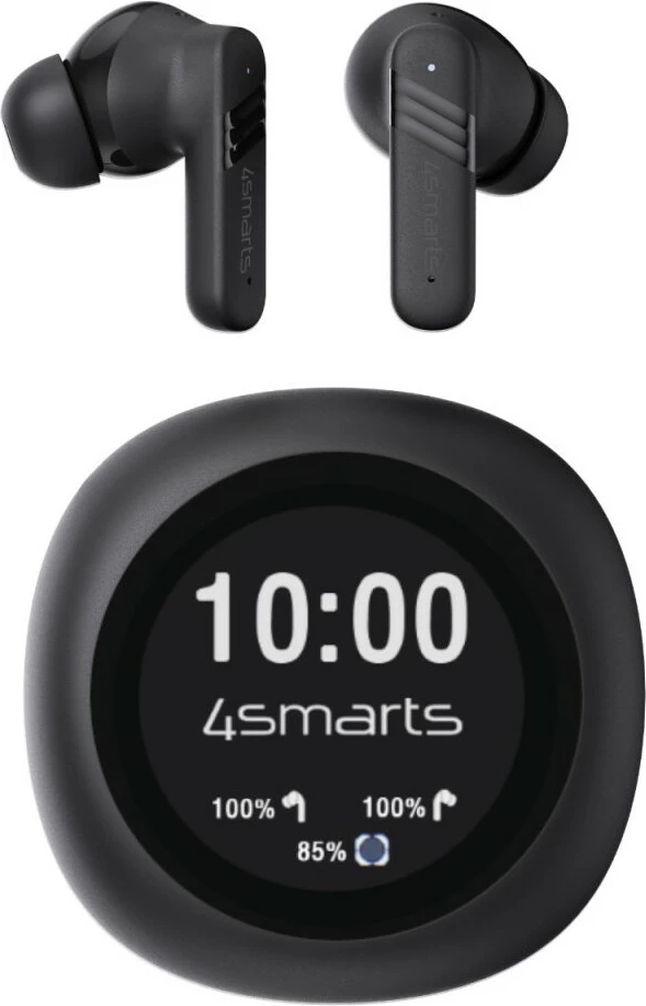 Kufje TWS 4smarts SkyBuds Screen Pro ANC, Bluetooth 5.4, ekran, të zeza