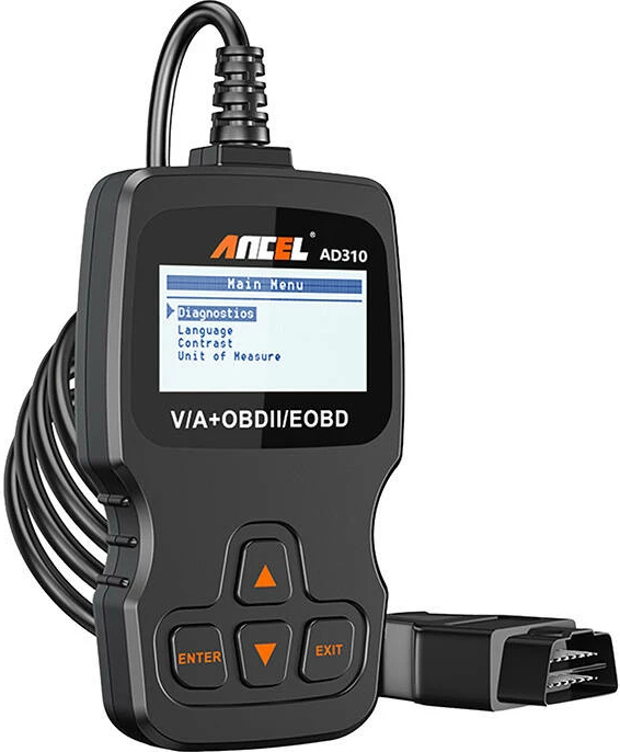 Skaner diagnostikues Ancel AD310/AC103 OBD2, LCD, për vetura, i zi