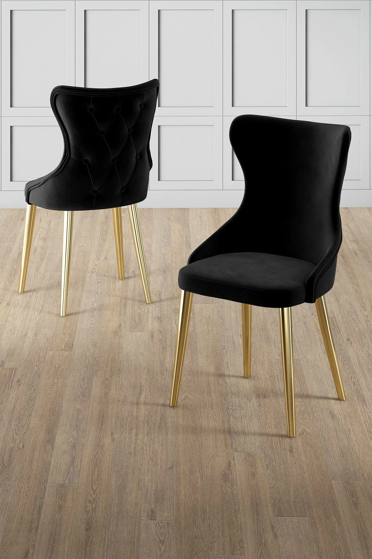 Set karrigash (6 copë) Hanah Home, Alpa, e zezë, ari