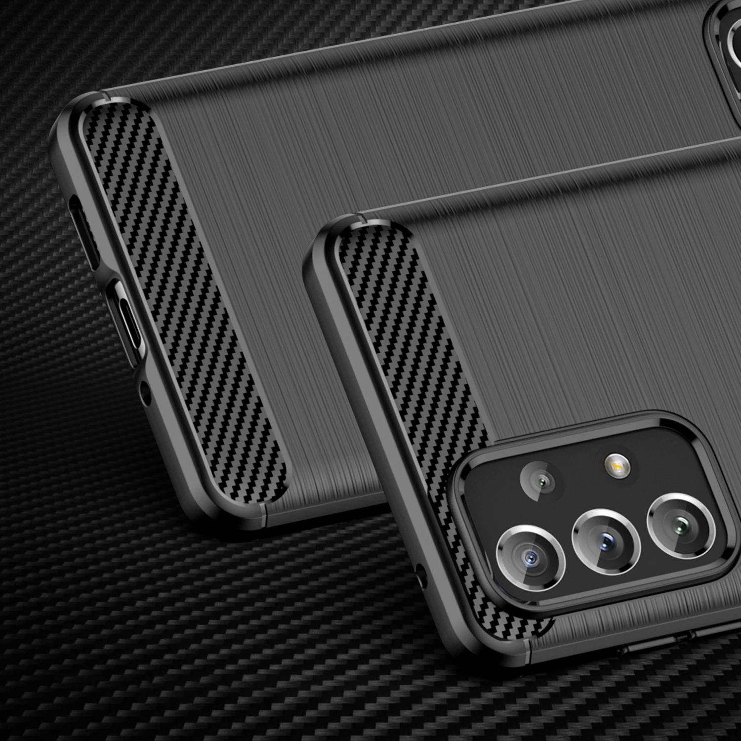 Mbështjellës Hurtel Carbon Case për Samsung Galaxy A73, TPU, i zi