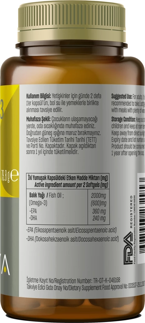 Omega 3 Fish Oil 1000 mg, 60 softgels