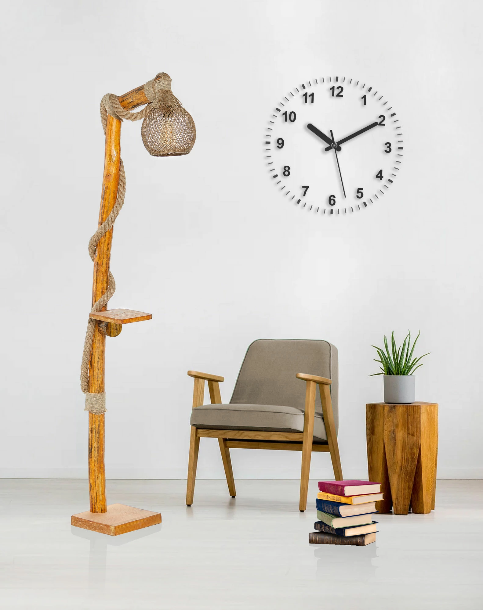 Llambë dyshemeje Opviq, model Arbor, ngjyrë natyrale
