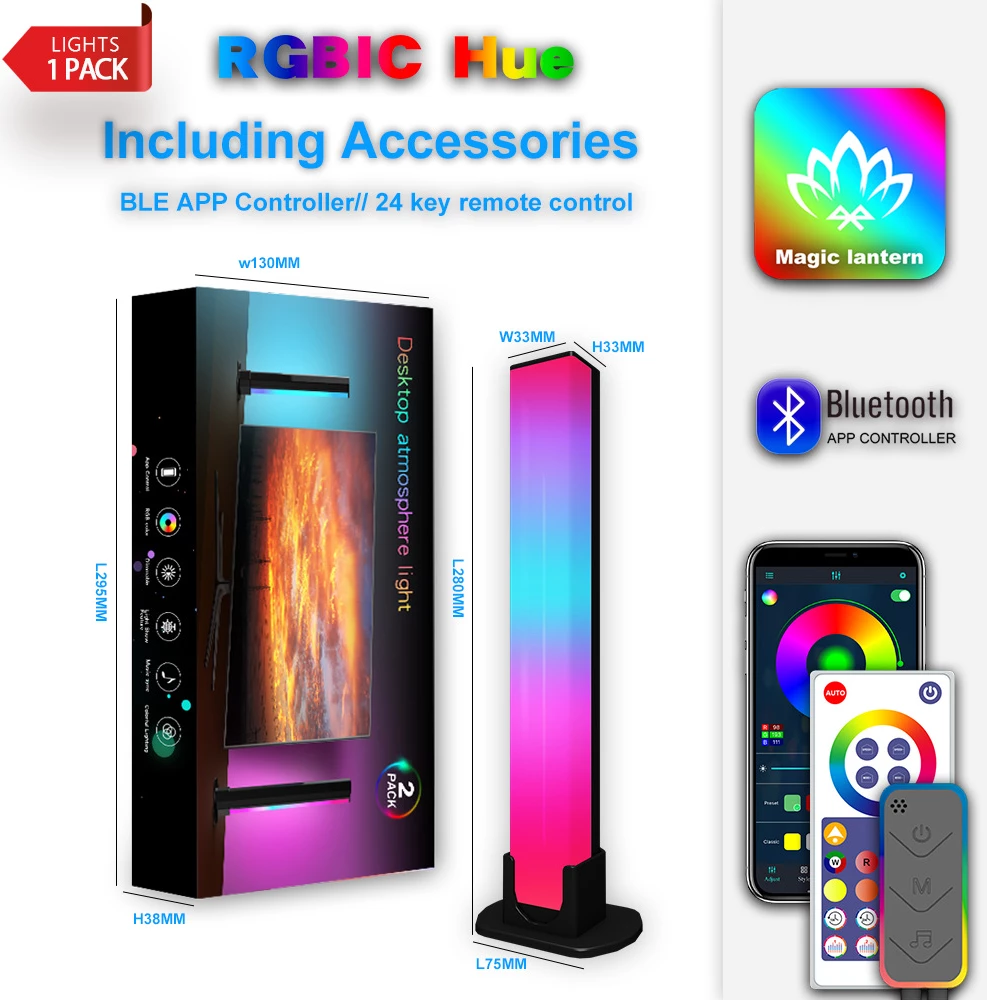 Llambë për tavolinë TRIBE, RGB, 7.5x30 cm