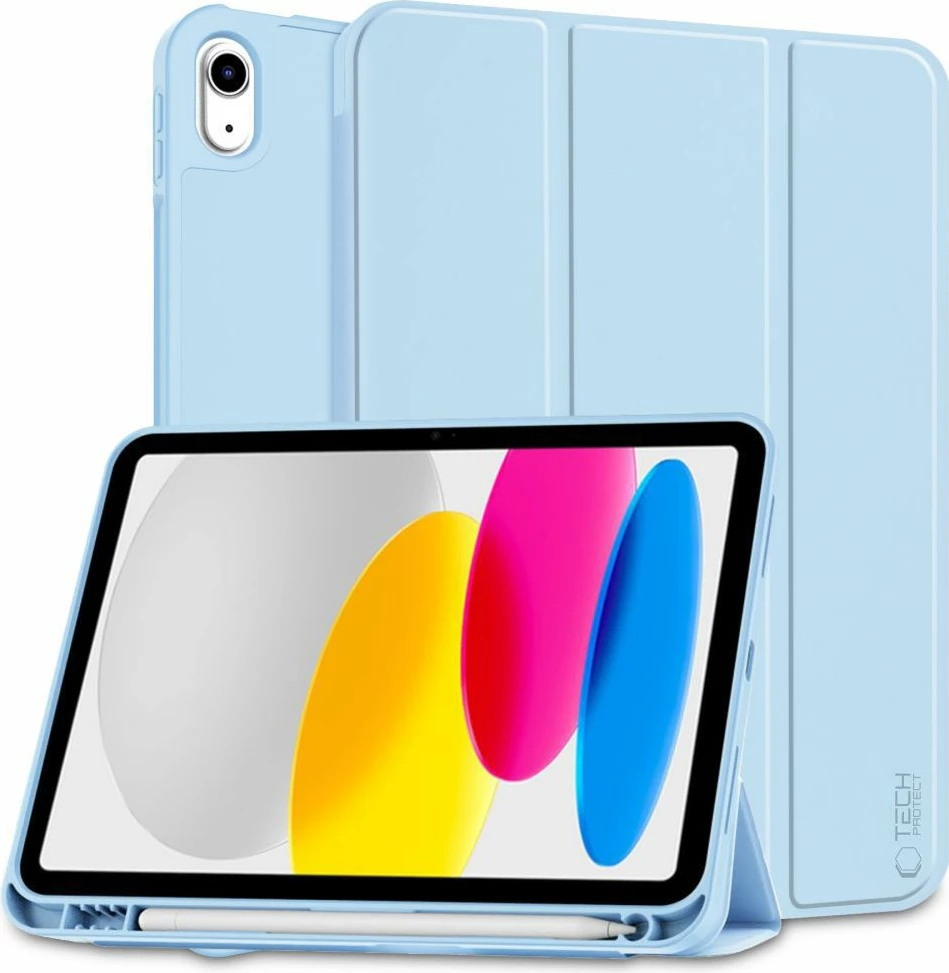 Mbështjellës Tech-Protect SC Pen për iPad 10.9" (2022), silikon, kaltër e çelët