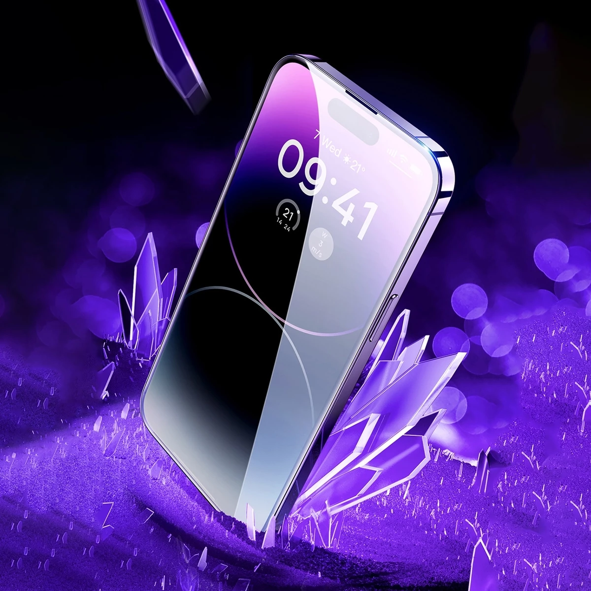 Mbrojtës ekrani tempered glass Baseus për iPhone 14 Pro Max, 0.3mm, me mbrojtje për altoparlant, Transparent