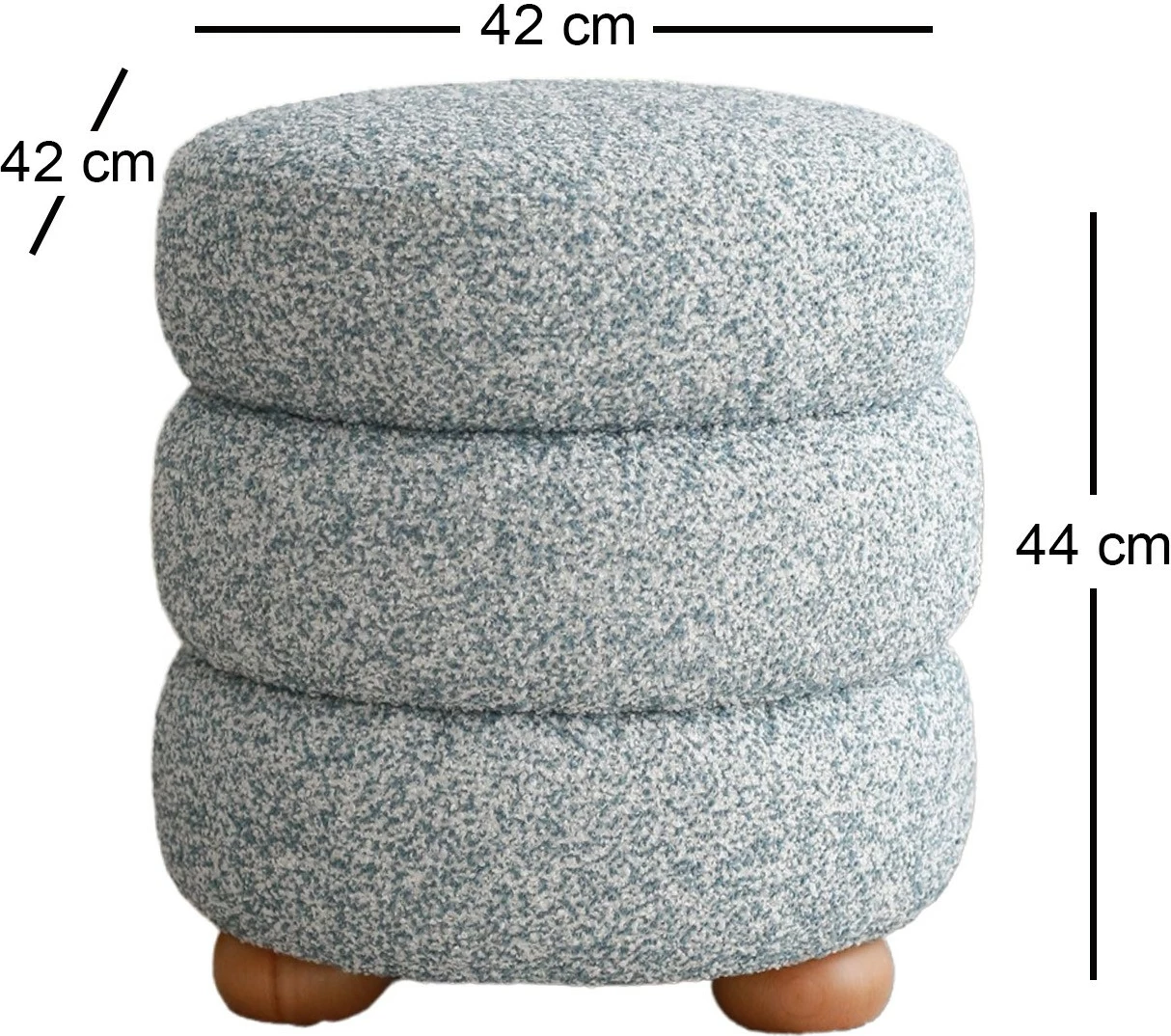 Puf Atelier del Sofa, Boumy Wood, blu