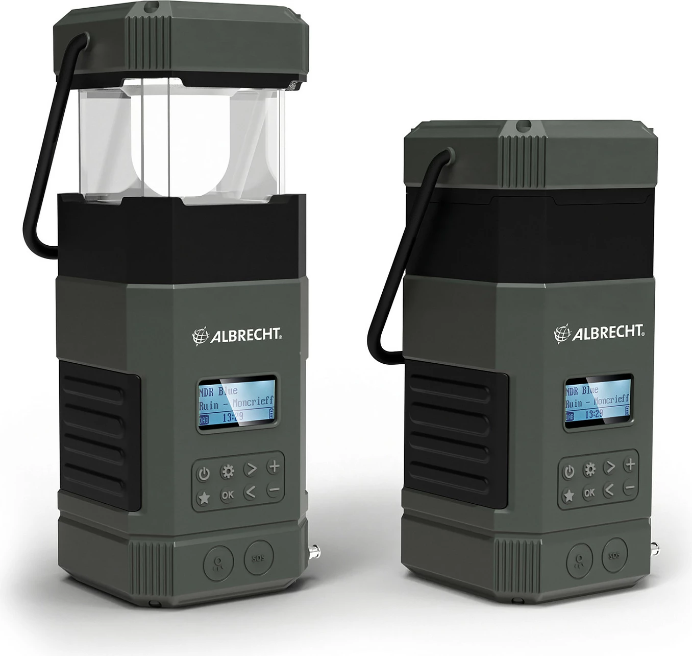 Radio kampingu Albrecht DR 114, DAB+/FM, llambë kampingu, bateri 5000mAh, USB-C, e zezë