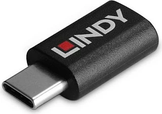 Adapter bllokues të dhënash LINDY Data Blocker USB 3.2 Type-C në Type-C, 100W, i zi